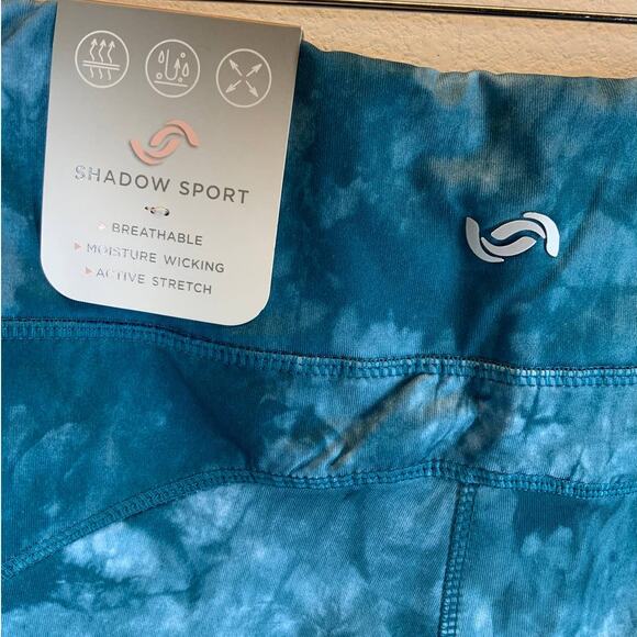 Shadow Sport | NWT | Medium | High Waisted Moroccan Blue Tie Dye Leggings - Picture 5 of 6